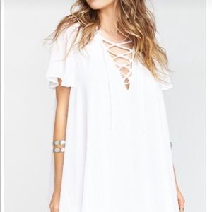 Show me your mumu Rancho Vista Tunic dress with short ruffle sleeves Size small